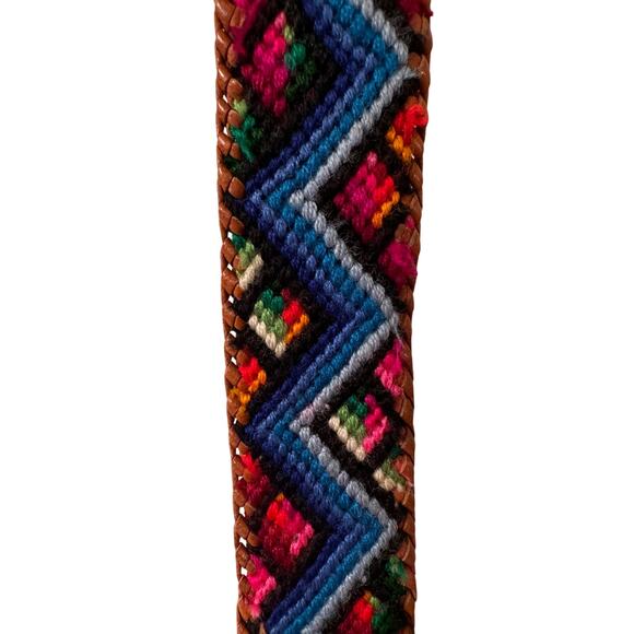 Free People Embroidered Leather Belt - Size L - Picture 2 of 4